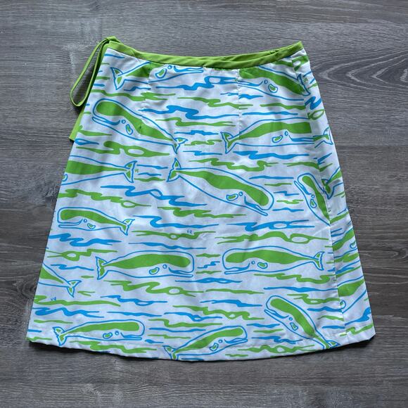 Vintage 60s Whale Patterned Wrap Skirt / The Vested Gentress / 28"w / Mod / Rare - Picture 4 of 8